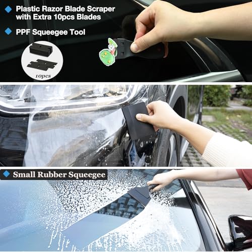 Gomake Vinyl Wrap Tool Kit for Car Window Tint Installation with Magnet Holder, Rubber & Vinyl Squeegees, Shank Gasket, Mini Quarter Squeegee - Image 4