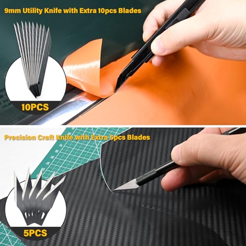 Gomake Vinyl Wrap Tool Kit for Car Window Tint Installation with Magnet Holder, Rubber & Vinyl Squeegees, Shank Gasket, Mini Quarter Squeegee - Image 5