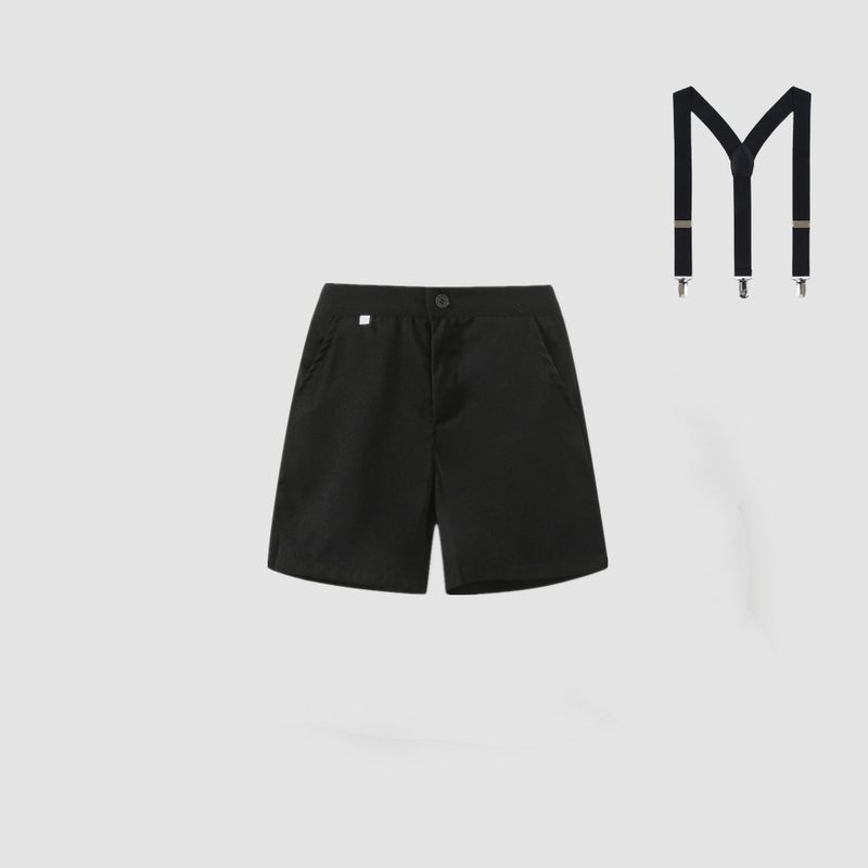 Children'S Black Trousers Boys' Performance Small Suit Pants Children'S Shorts Primary School Students School Pants Stage Performance Suspender Pants - Image 4