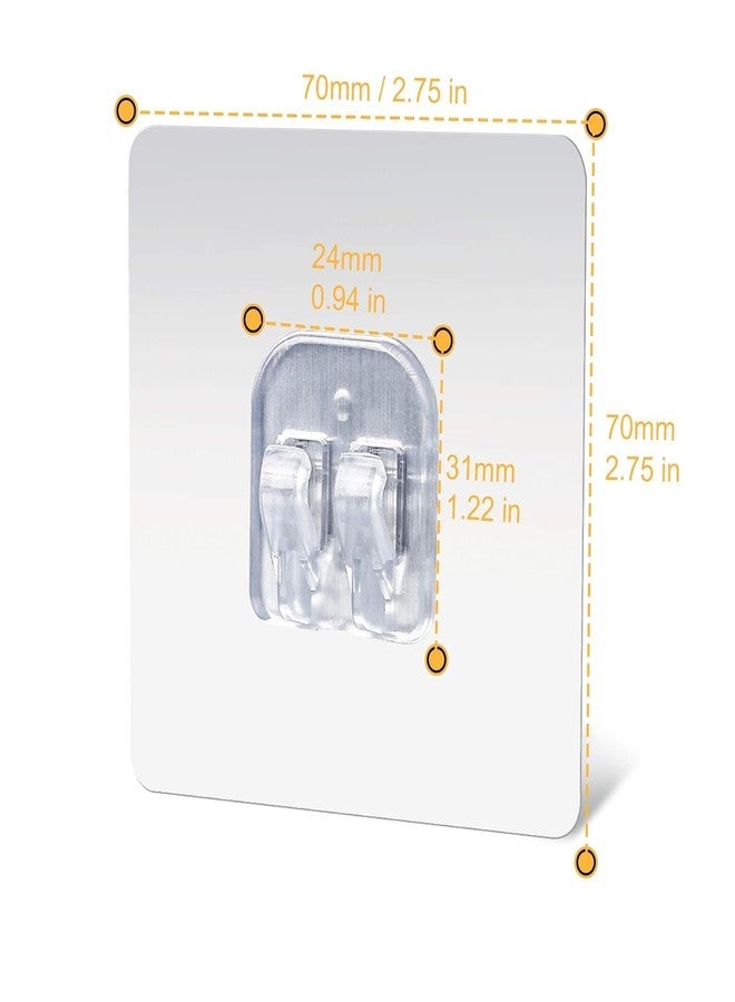 AMIQUS 10 Pcs Hevy Duty Self Adhesive Hook for Hanging Kitchen Item and Other Stainless Steel, Gold Waterproof, Strong Towels, Keys, Utensils,Robes Double-Sided Transparent (Double Claw V Shape) - Image 3