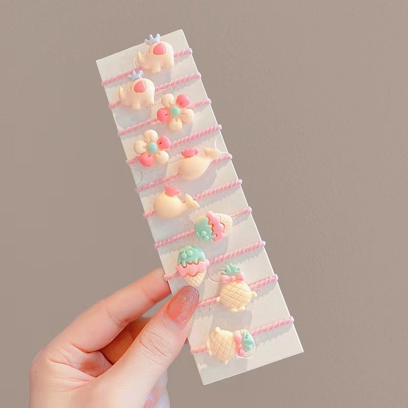 Colorful Kids Thumb Bands Elastic Hair Ties 18# small bees 10 - Image 5