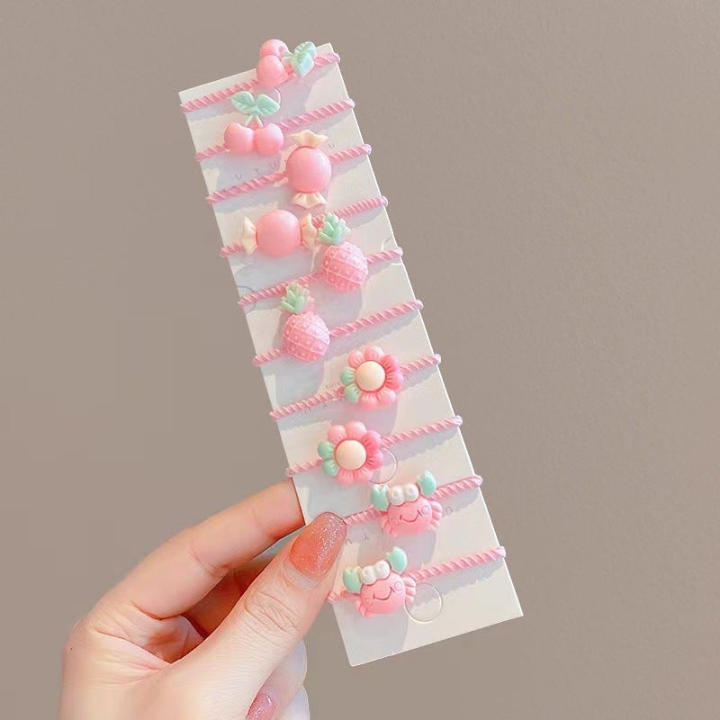 Colorful Kids Thumb Bands Elastic Hair Ties 18# small bees 10 - Image 4