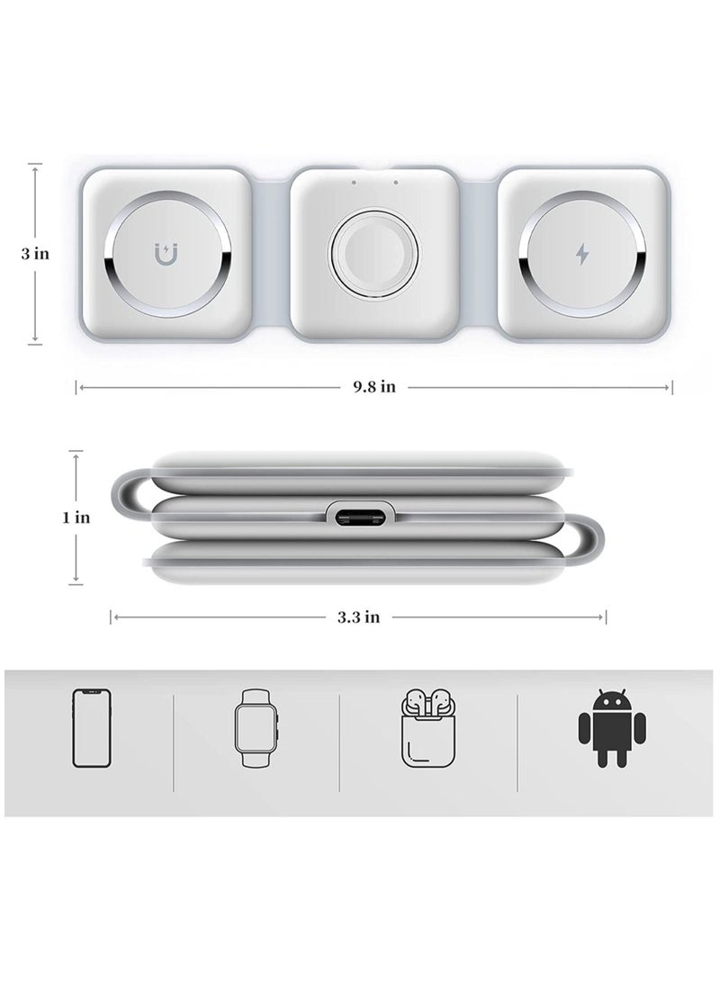 ELTRAZONE Wireless Charging, 3 in 1 Wireless Charger,Wireless Magnetic Fast Charging Foldable Dock station Charger for iPhone 13/12/11/8/Pro/Max,for iWatch,forAirPods 3/2/Pro and for Samsung - Image 4