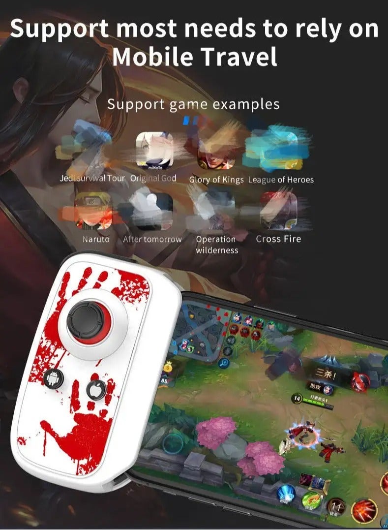 Sarafox BSP-D2 One-Handed Portable Game Controller with One-Button BT Joystick Suitable for Android iPhone White - Image 3