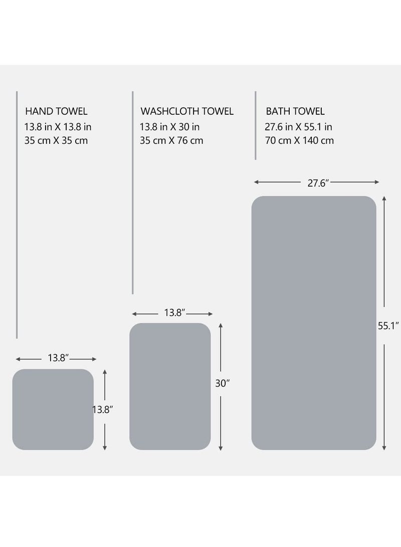 SOLARAE مجموعة مناشف مخططة، قطن جاف سريع باللون الأصفر والرمادي والأسود 1 منشفة استحمام 1 منشفة يد 1 قطعة قماش للوجه والجسم خفيفة الوزن فائقة النعومة وامتصاصية للاستخدام في المنزل أو السفر - Image 5