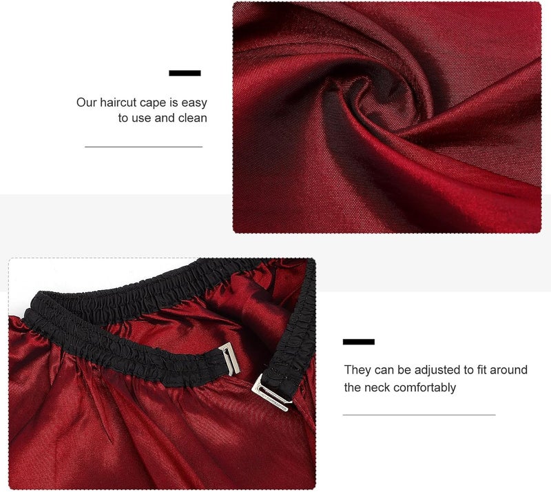 VICASKY Haircut Cape with Sleeves for Adults, Dark Red Barbershop Smock, Salon Hairdressing Cape for Home and Professional Use - Image 3