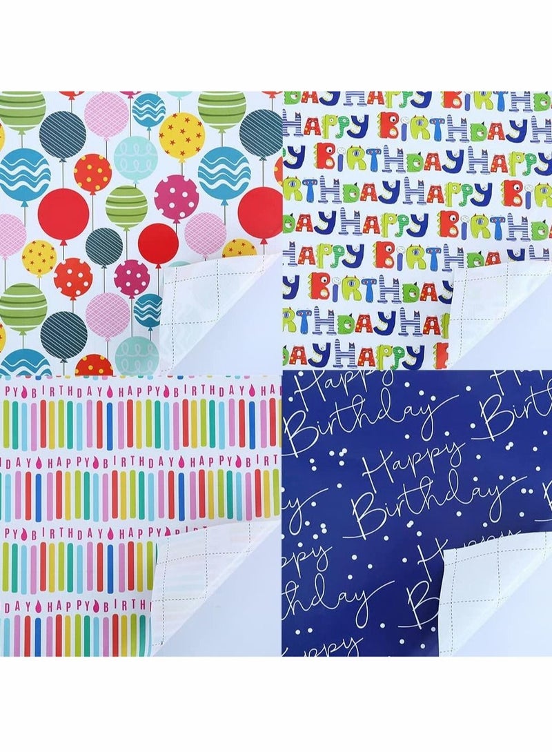 Excefore Gift Wrapping Paper, Birthday Wrapping Paper for Kids, Gift Wrap Set for Birthday, Bridal Baby Shower, Weddings, Graduations, Women, Men, Boy, Girl, All Occasion (Blue) - Image 5