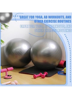 KIIUMI Yoga Ball With Air Pump，Exercise Ball with Quick Foot Pump,Anti Burst and Slip Stability Balance Yoga Ball Chair for Pilates Yoga Birthing Pregnancy Gym Workout Training and Physical Therapy, 65cm  - Image 5