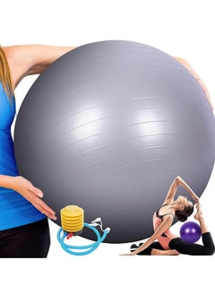 KIIUMI Yoga Ball With Air Pump，Exercise Ball with Quick Foot Pump,Anti Burst and Slip Stability Balance Yoga Ball Chair for Pilates Yoga Birthing Pregnancy Gym Workout Training and Physical Therapy, 65cm  - Image 1