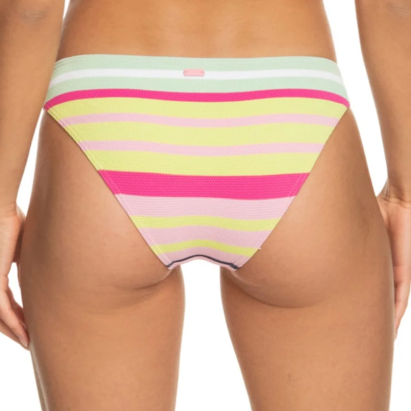 روكسي Stripe Soul Mid Waist Bikini Bottom - Women