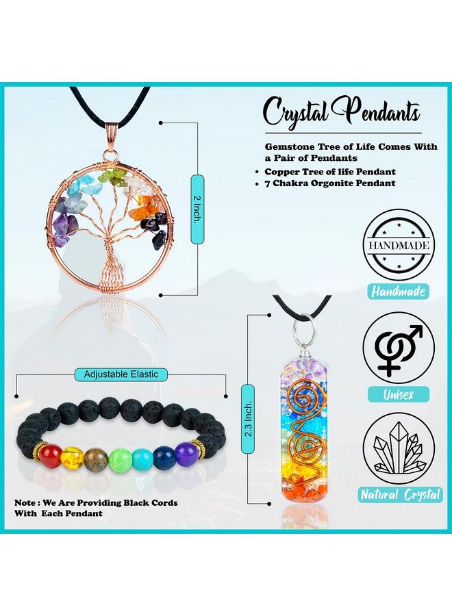 Crocon Seven Chakra Tree Of Life Crystal Tree For Positive Energy Tree Of Life Decor Feng Shui Tree Decor 7 Chakra Tree Money Tree Bonsai Stone Tree Spiritual Gifts Home Decor Crystal Decor - Image 5