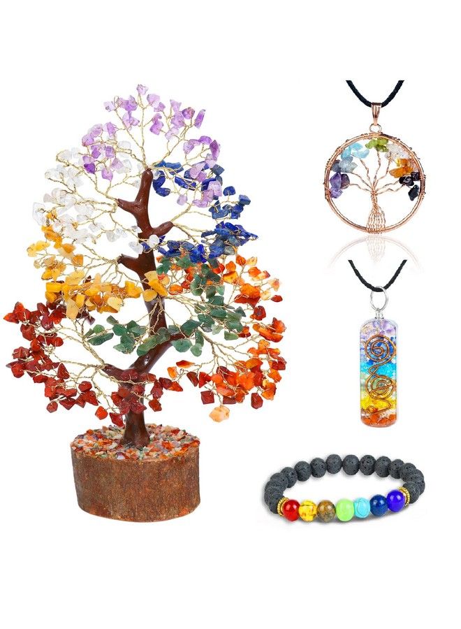 Crocon Seven Chakra Tree Of Life Crystal Tree For Positive Energy Tree Of Life Decor Feng Shui Tree Decor 7 Chakra Tree Money Tree Bonsai Stone Tree Spiritual Gifts Home Decor Crystal Decor - Image 2