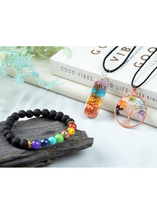 Crocon Seven Chakra Tree Of Life Crystal Tree For Positive Energy Tree Of Life Decor Feng Shui Tree Decor 7 Chakra Tree Money Tree Bonsai Stone Tree Spiritual Gifts Home Decor Crystal Decor - Image 3