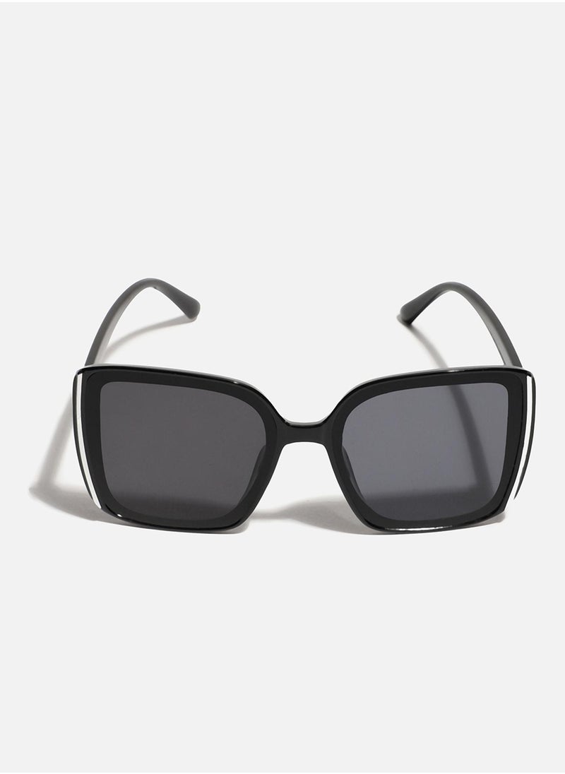 Haute Sauce Tinted Lens Black Frame Oversized Sunglass  - Image 1