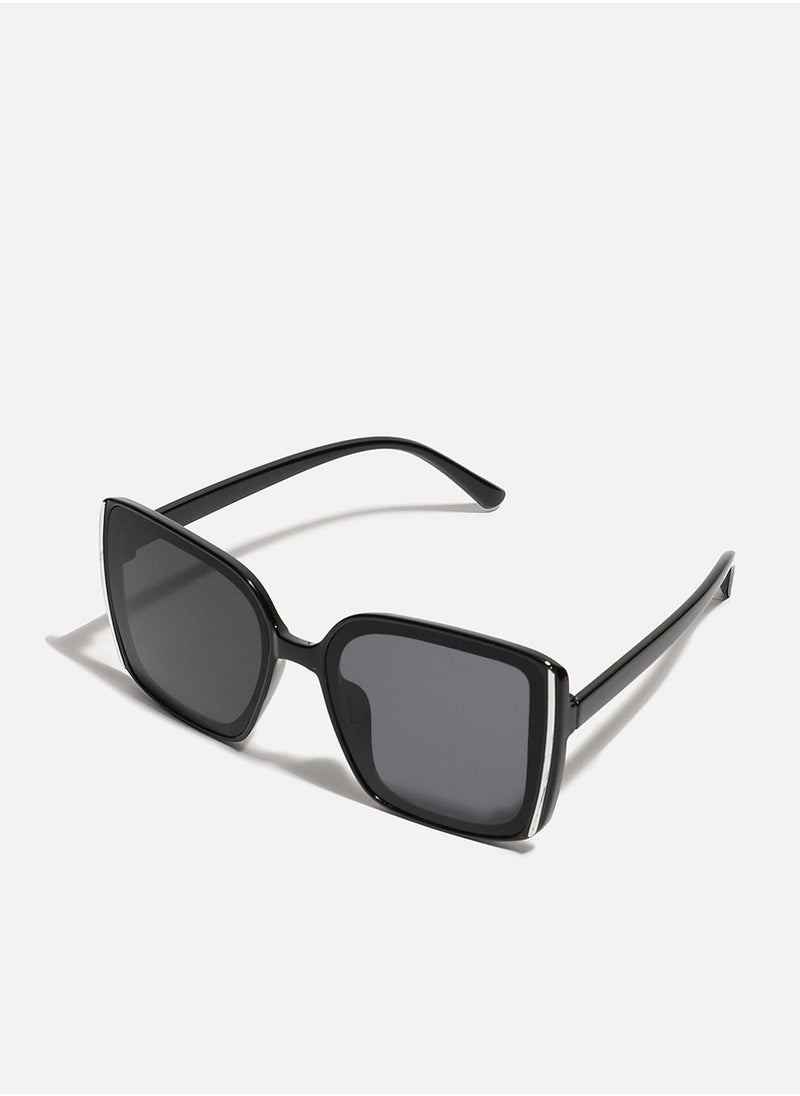 Haute Sauce Tinted Lens Black Frame Oversized Sunglass  - Image 2
