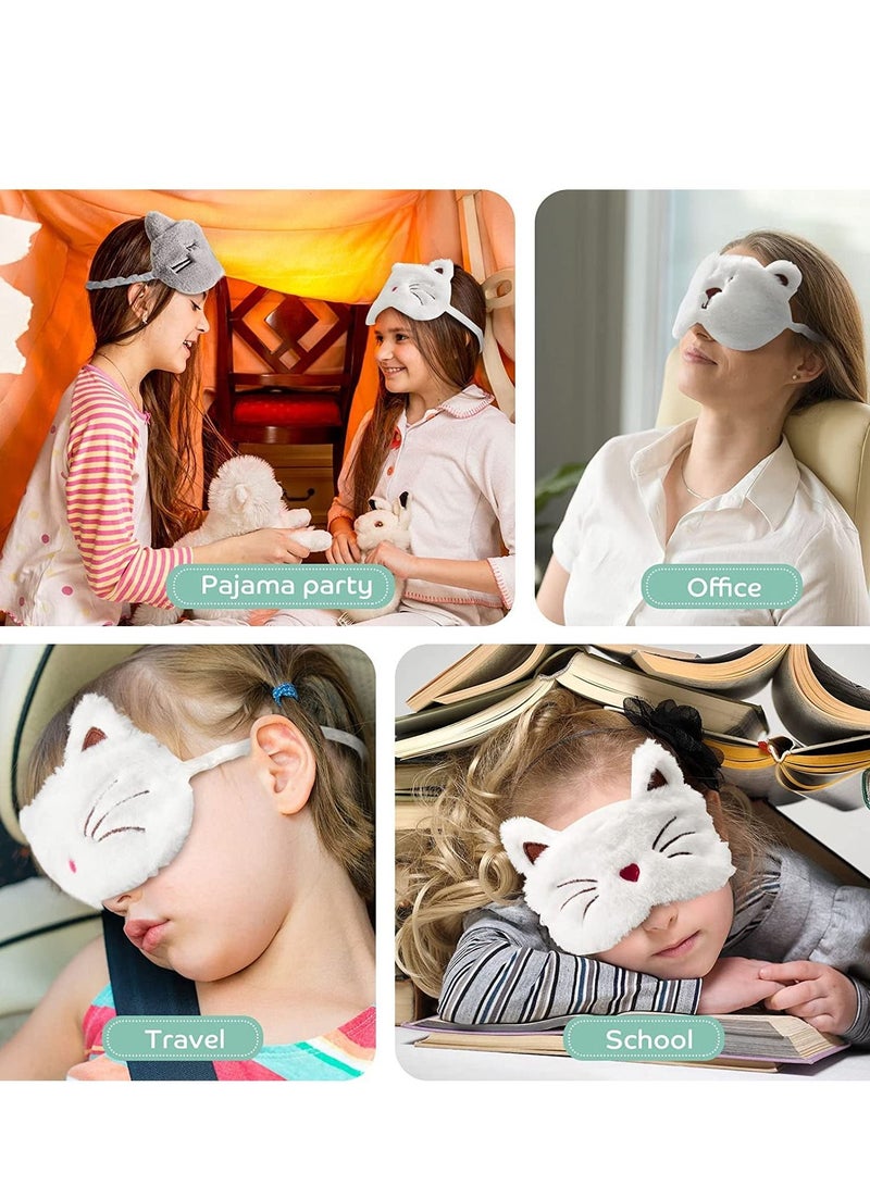 Excefore Sleeping Mask Child 3 Pieces Eye Kids Sleep Cute Animal Design Soft Masks for Women Children, Girls and Adult Travel Pajama Party, Adjustable Elastic - Image 5