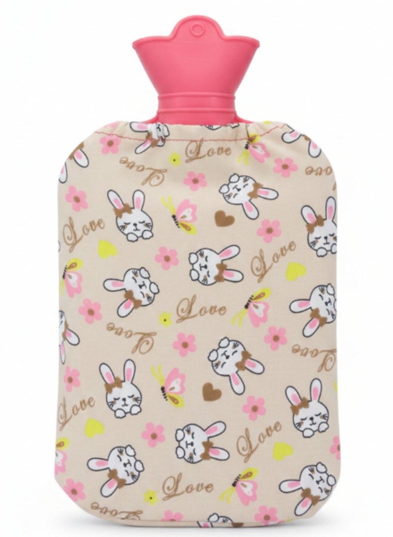 قِربة ماء ساخن مبطنة بقماش ناعم – تصميم لطيف وآمن للاستخدام اليومي