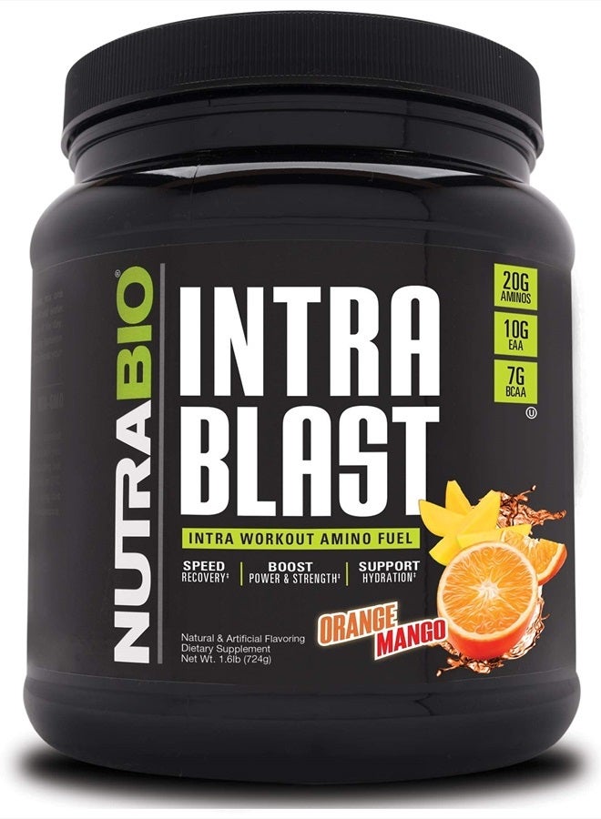 NutraBio مصفوفة أداء الإلكتروليت إنترابلاست (723 جرام) 30 حصة، برتقال مانجو - Image 1