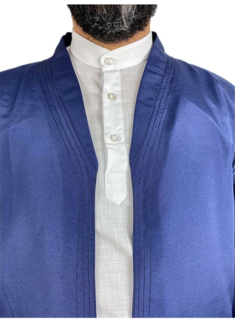 İcma Ijma Prayer Robe Bukhara Collar Navy Blue - M  - Image 2