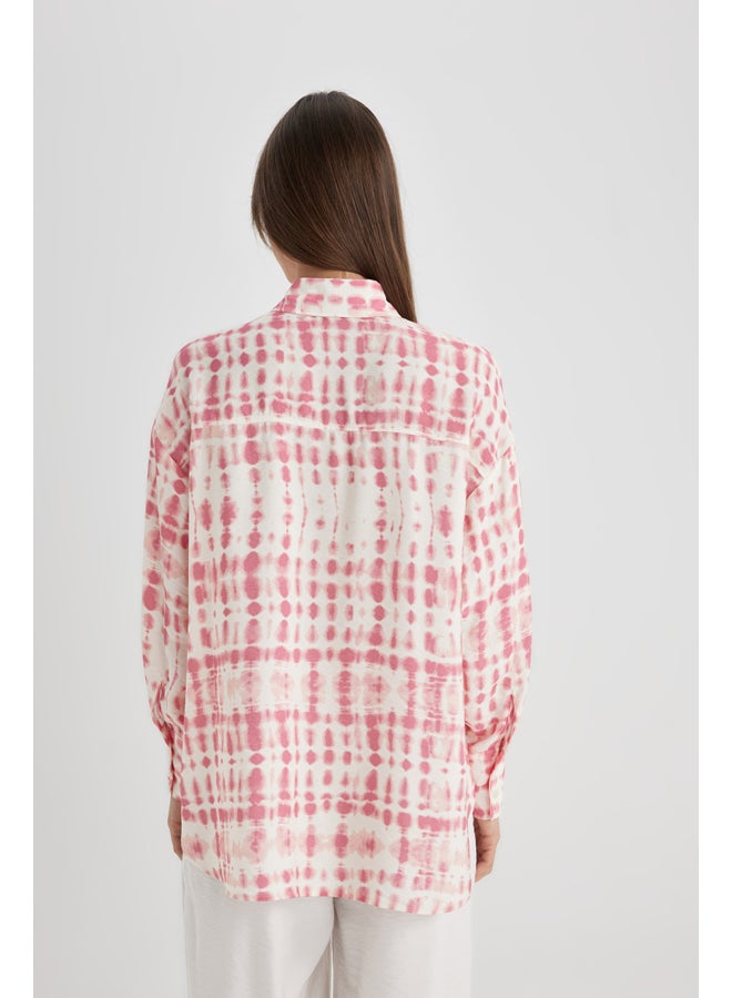 Woman Relax Fit Woven Long Sleeve Tunic