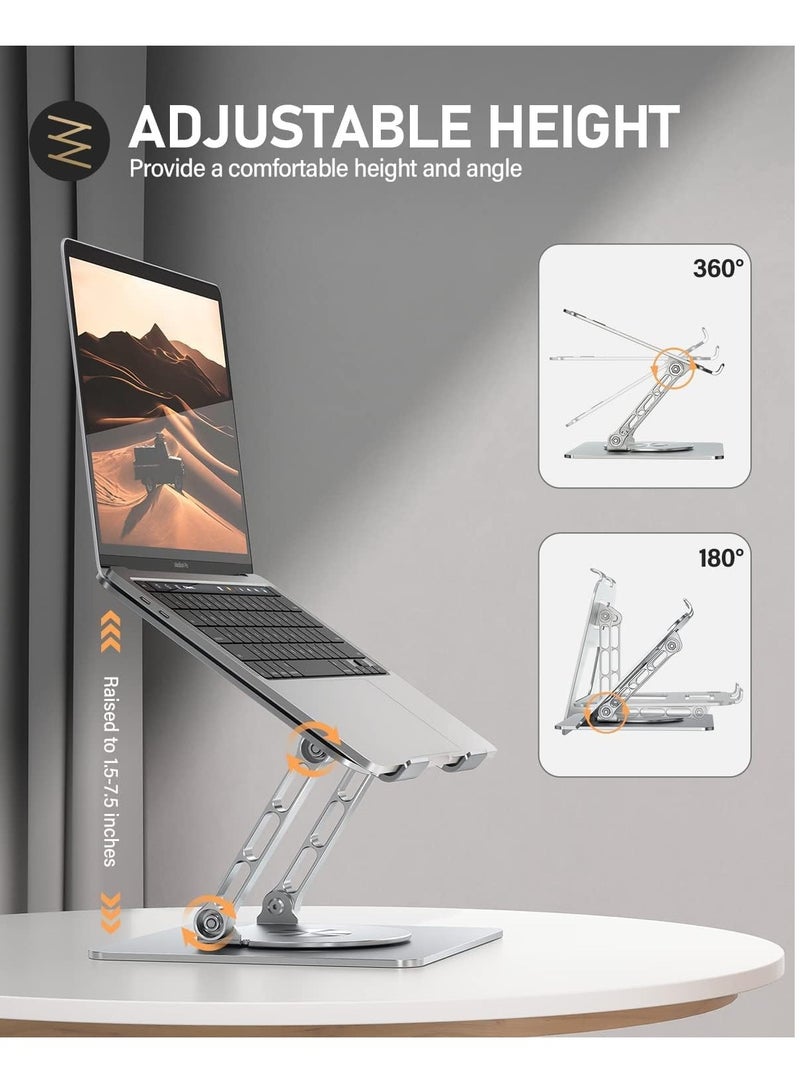 Generic Laptop Stand for Desk, Adjustable Laptop Holder with 360 Degree Rotating Base, Foldable Laptop Stand Compatible with MacBook Pro/Air Notebook up to 15.6 inch  - Image 3
