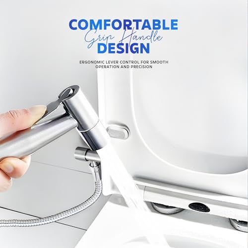 MIORAH MIORAH SS 304 Gun with Pipe Set | Jet Spray Pipe for Toilet & Hand Shower for Bathroom | Durable Faucet with Stainless Steel Construction - Image 3