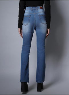 HIGH STAR High Rise Faded Bootcut Jeans by Styli  - Image 3