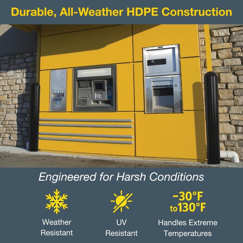 Eagle Bollard Covers for 8 Inch Poles - 56" Tall, Durable Fluted HDPE Plastic - Trimmable Brown Bollard Post Sleeve for Parking Lots, Warehouses, and Loading Docks, 1738BR - Image 5