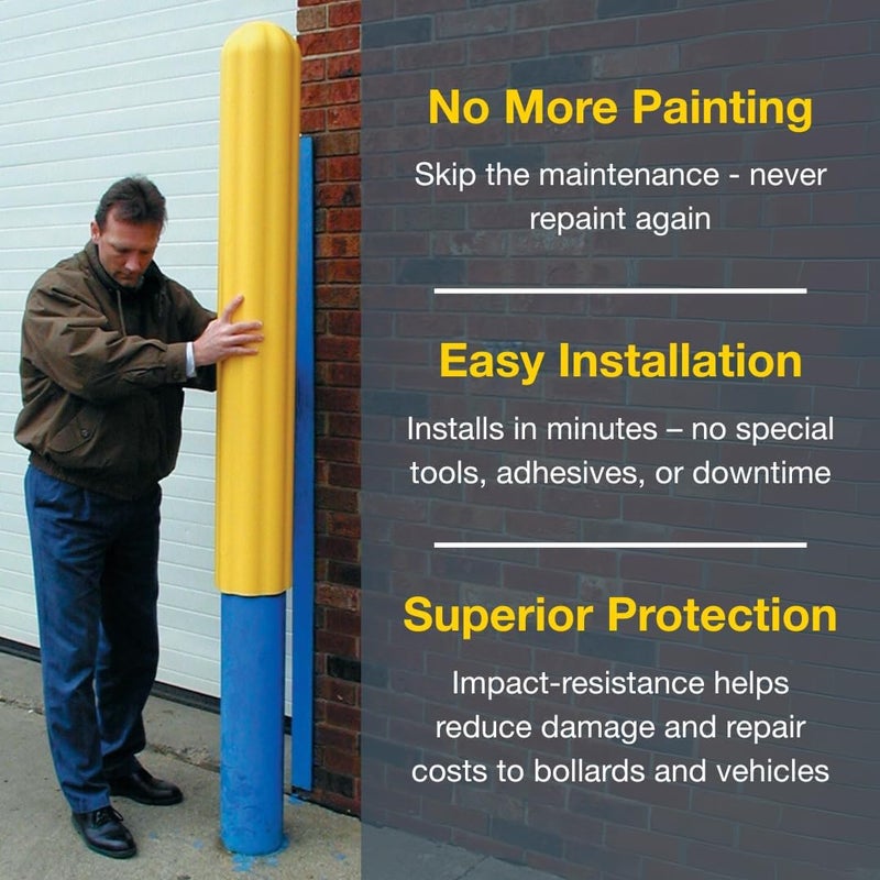 Eagle Bollard Covers for 8 Inch Poles - 56" Tall, Durable Fluted HDPE Plastic - Trimmable Brown Bollard Post Sleeve for Parking Lots, Warehouses, and Loading Docks, 1738BR - Image 3