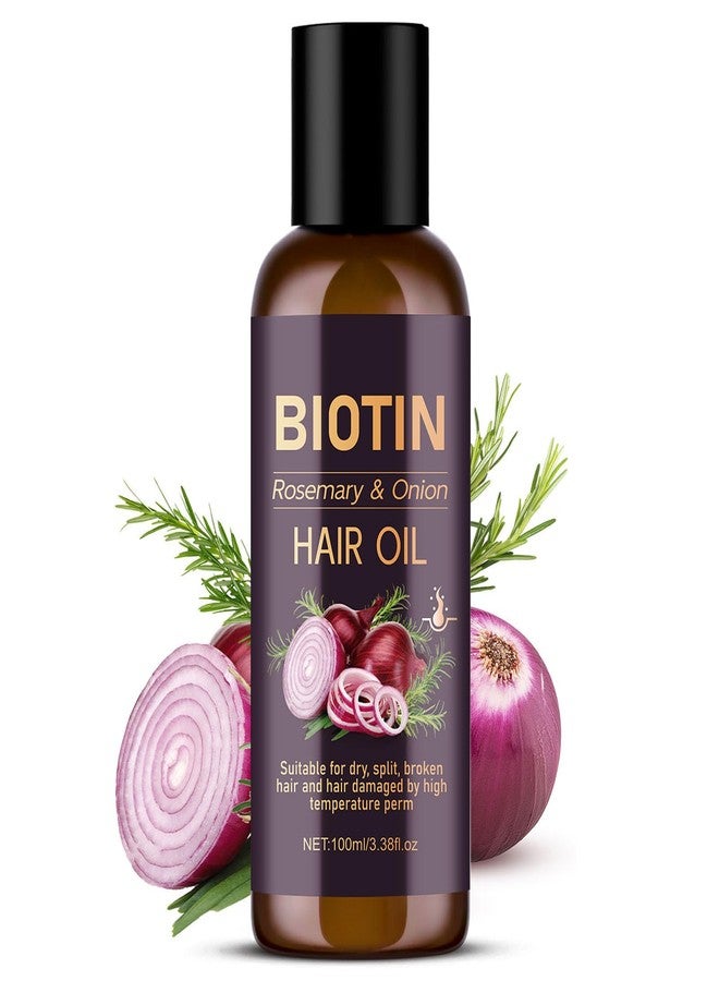 Grospe Onion Biotin & Rosemary Hair Oil for Hair Growth, Anti-Frizz Onion Hair Oil for Hydrating, Hair Care Essential Oil Non-greasy for Dry Split Broken and Hair Damaged 3.38 Fl Oz (100ml) - Image 1