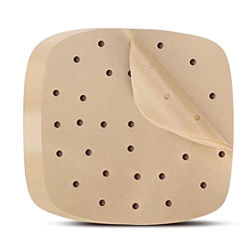 DNSSY Air Fryer Parchment Paper Liners: 200PCS 8.5 inch Square Perforated parchment paper for Air Fryer, Premium Bamboo Steamer Liner for Air Fryers Baking Cooking Oven - Image 1
