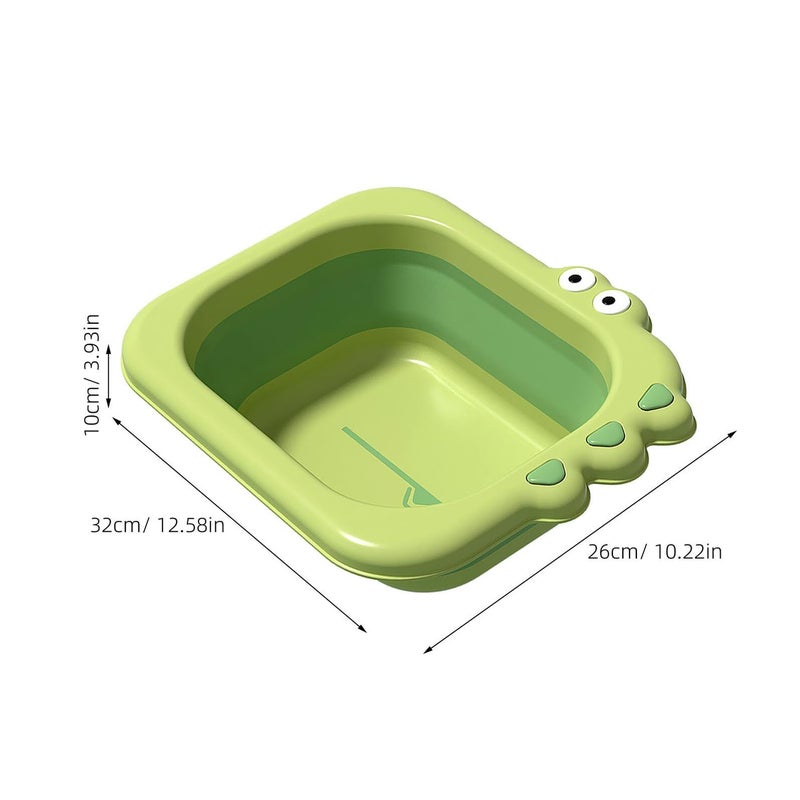 Foldable Portable Wash Basin For Newborns Safe Bathing Travel Green - Image 3