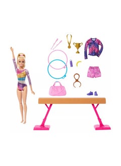 Barbie Barbie Gymnastics Playset with Blonde Doll & 10+ Accessories  - Image 3