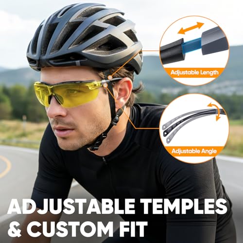 TICONN Anti-Fog Safety Glasses for Men and Women, ANSI Z87.1 Scratch Proof Eye Goggles with Adjustable Arms and UV Protection (Yellow, 1PK) - Image 4