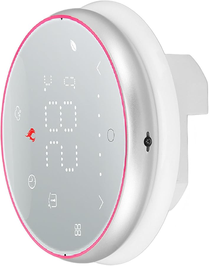 ثرموستات رقمي دائري مدمج أبيض قابل للبرمجة لسخان المياه AC95 240V بشاشة عرض LED - Image 4