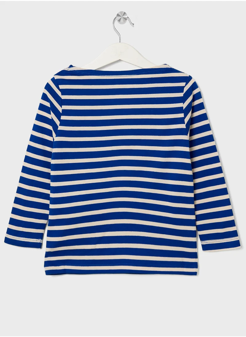 كالفن كلاين جينز Kids Boatneck Stripe T-Shirt