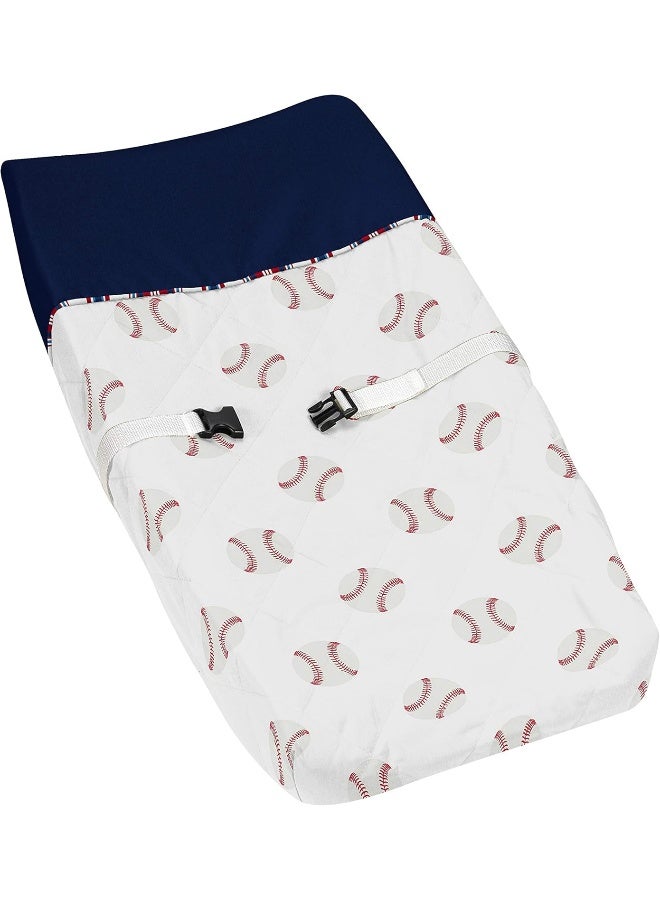 Sweet Jojo Designs Sweet Jojo Designs Red, White and Blue Changing Pad Cover for Baseball Patch Sports Collection  - Image 1
