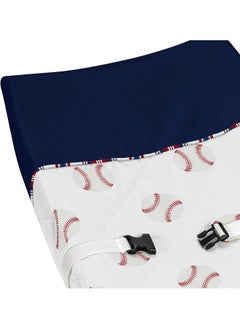 Sweet Jojo Designs Sweet Jojo Designs Red, White and Blue Changing Pad Cover for Baseball Patch Sports Collection  - Image 4