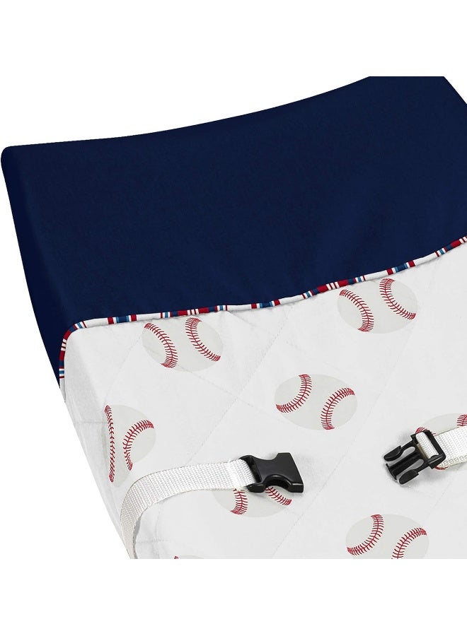 Sweet Jojo Designs Sweet Jojo Designs Red, White and Blue Changing Pad Cover for Baseball Patch Sports Collection  - Image 4
