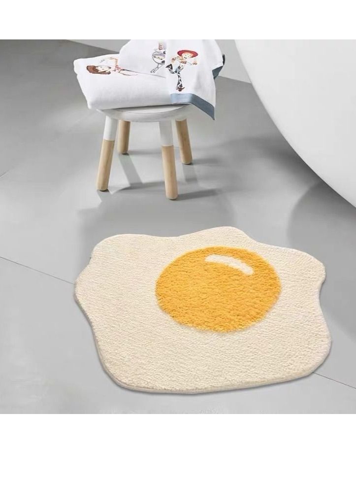 Y&D Ins nordic style fried egg bathroom bedroom non-slip floor mat machine washable 80cm - Image 2
