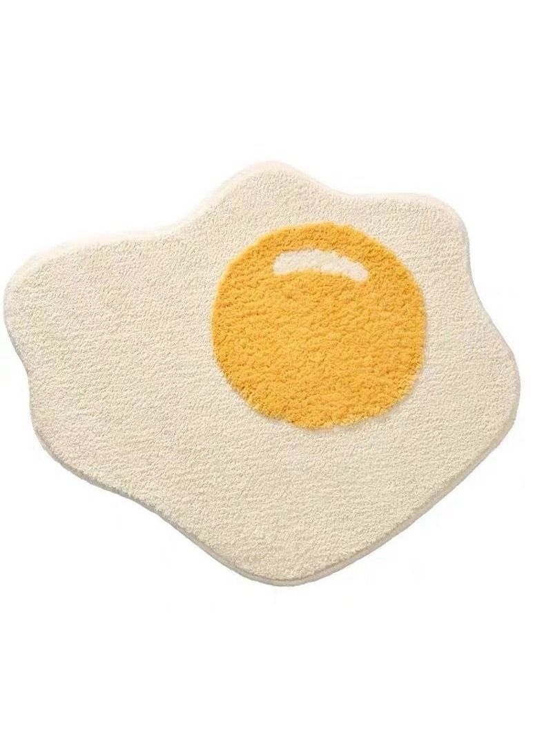 Y&D Ins nordic style fried egg bathroom bedroom non-slip floor mat machine washable 80cm - Image 1
