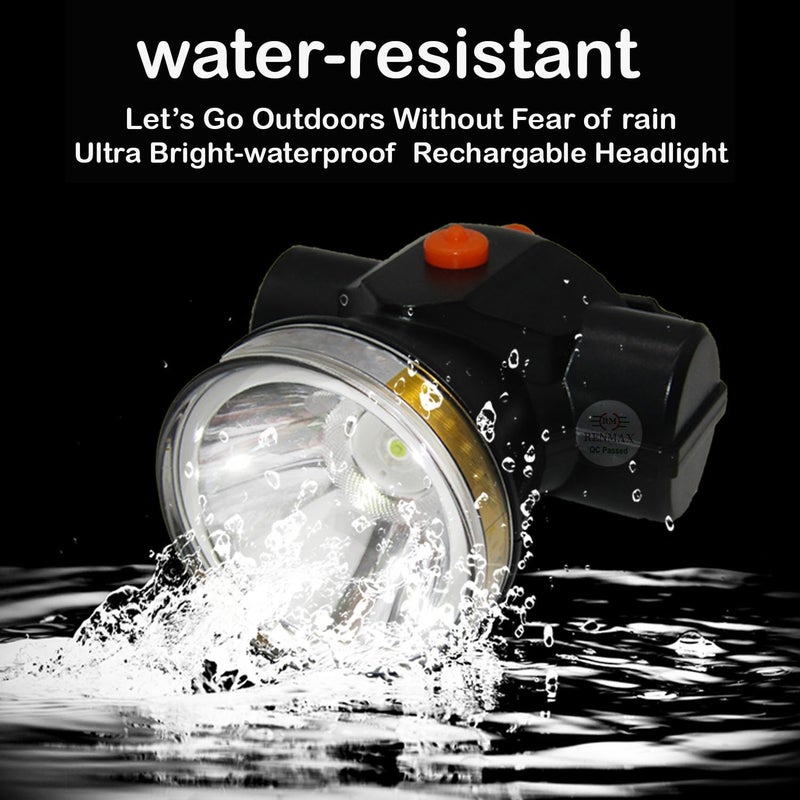 RENMAX 2 in 1 Bright Waterproof Rechargeable ABS Plastic Head Torch Weatherproof LED Flash Spotlight for Cycling Camping Caving Hiking Hunting Trekking - 1Pc (High Power 50W-7229A) - Image 4