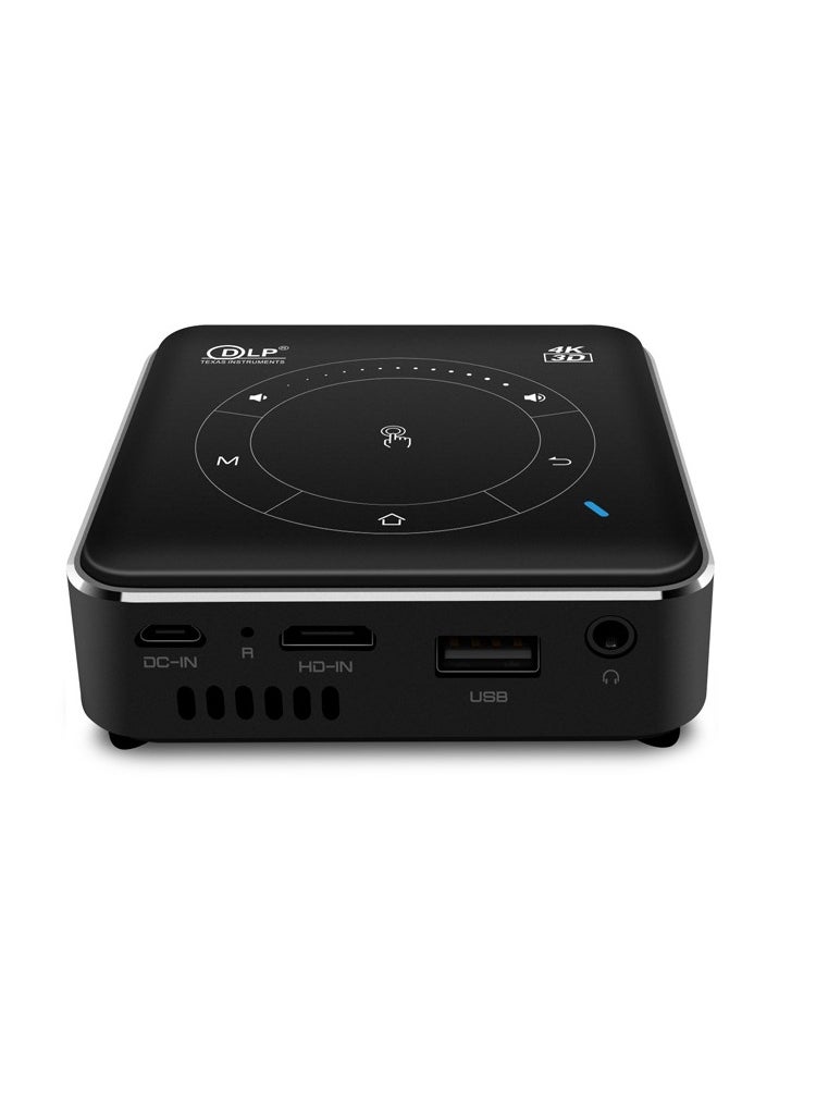 DLP - Mini DLP Portable Intelligent Micro Projector with Android 9.0 System, WiFi Bluetooth Wireless Projector Built In Battery,Portable 3D 4K HD Co-screen Projector Includes Tripod& Remote Control - Image 1