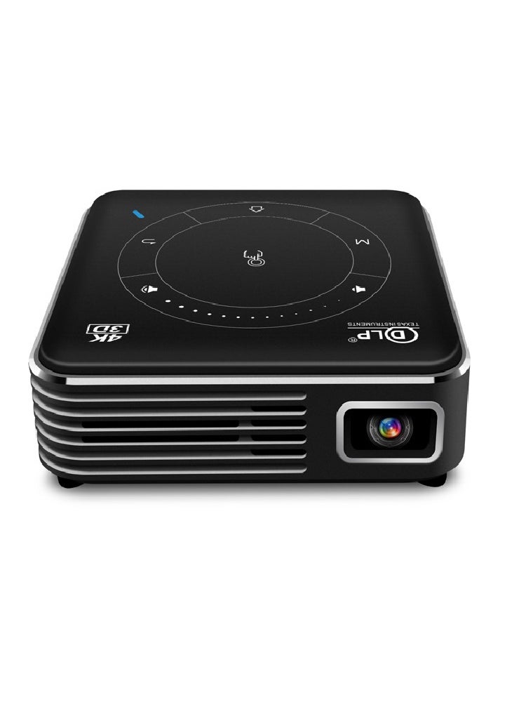 DLP - Mini DLP Portable Intelligent Micro Projector with Android 9.0 System, WiFi Bluetooth Wireless Projector Built In Battery,Portable 3D 4K HD Co-screen Projector Includes Tripod& Remote Control - Image 1