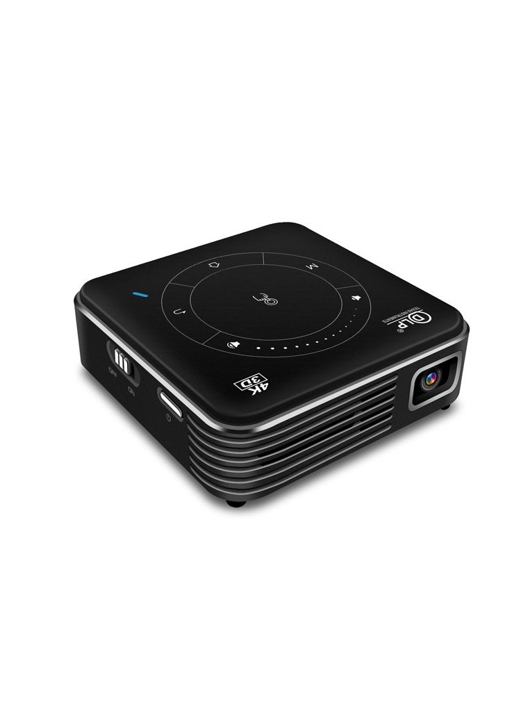 DLP - Mini DLP Portable Intelligent Micro Projector with Android 9.0 System, WiFi Bluetooth Wireless Projector Built In Battery,Portable 3D 4K HD Co-screen Projector Includes Tripod& Remote Control - Image 1