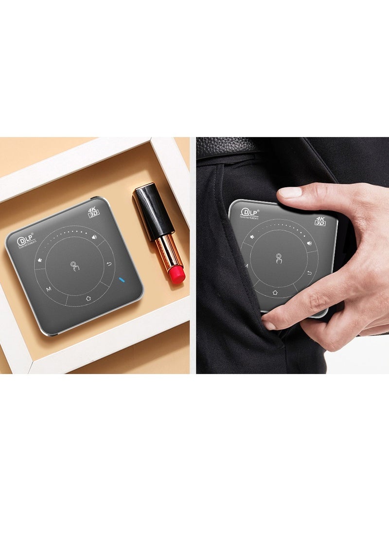 DLP - Mini DLP Portable Intelligent Micro Projector with Android 9.0 System, WiFi Bluetooth Wireless Projector Built In Battery,Portable 3D 4K HD Co-screen Projector Includes Tripod& Remote Control - Image 1