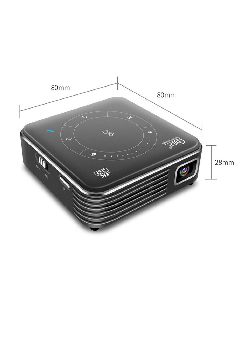 DLP - Mini DLP Portable Intelligent Micro Projector with Android 9.0 System, WiFi Bluetooth Wireless Projector Built In Battery,Portable 3D 4K HD Co-screen Projector Includes Tripod& Remote Control - Image 1