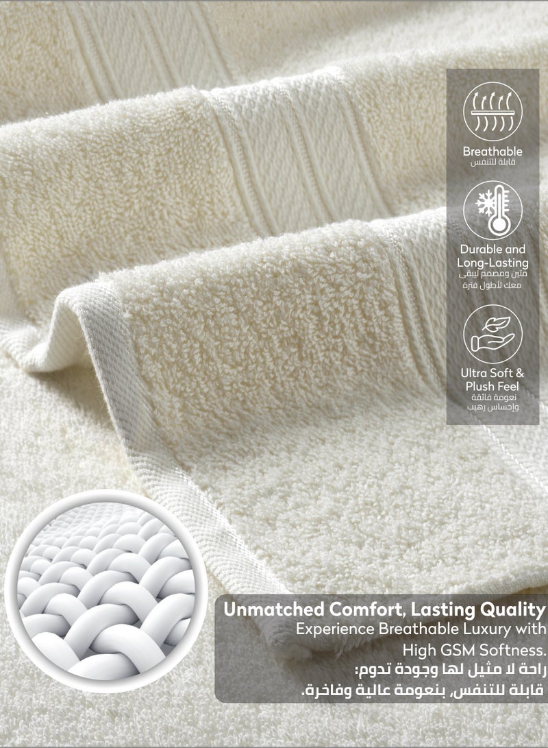 Donetella Premium 100 % Combed Cotton 1-Pcs Bath Sheet (85 X 172 CM) 600 GSM Large Towel, Highly Absorbent, Quick Dry,Best Towel for Bathroom, Spa And Hotel,Cream  - Image 5