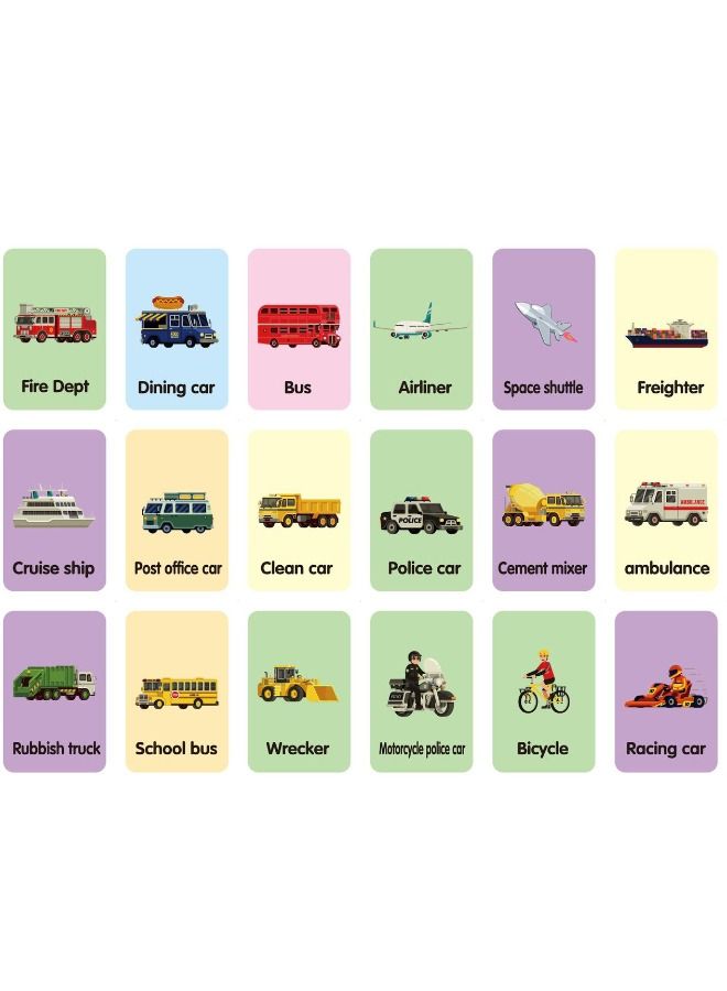 36 PCS Double Sided Early Education Flash Cards, Traffic Recognition Education Enlightenment Card, Puzzle Early Education Fun Cards, Educational Learning Toys for 1-6 Year Old Kids (Traffic) - Image 2