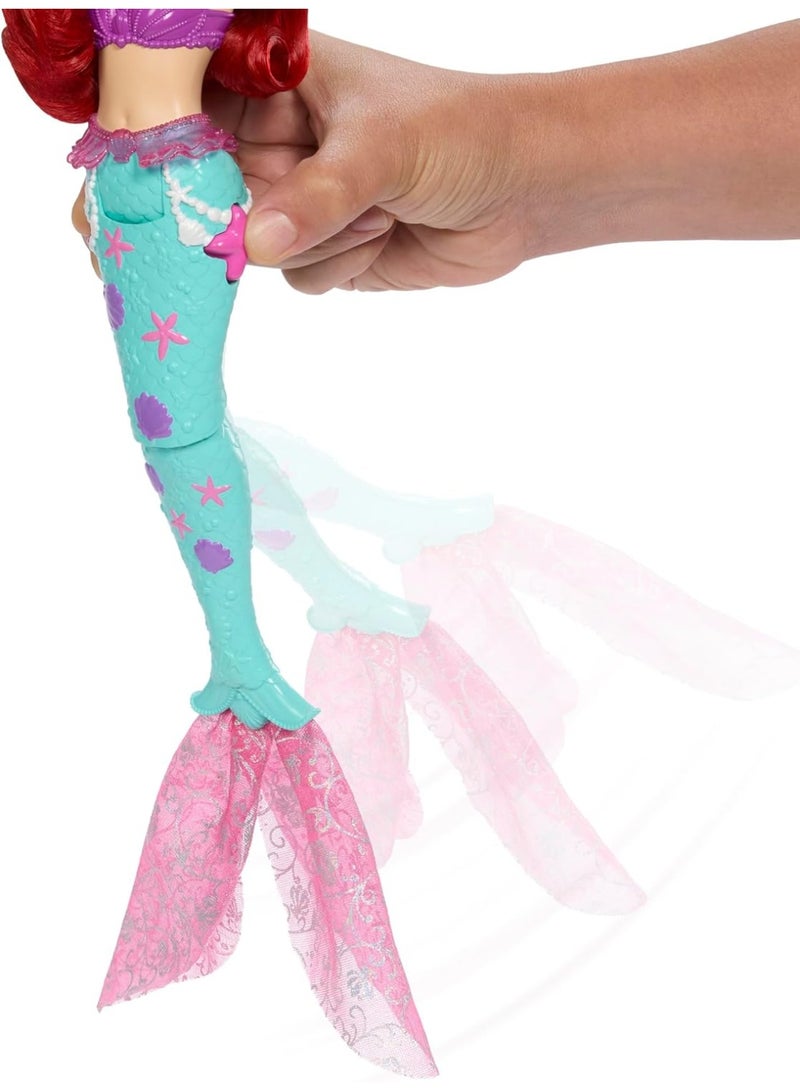 Mattel Games Mattel Disney Princess Ariel Swimming Mermaid Fashion Doll with Dolphin Water Squirter, Sebastian Figure & 4 Accessories, Ocean Friends Water Toy - Image 1